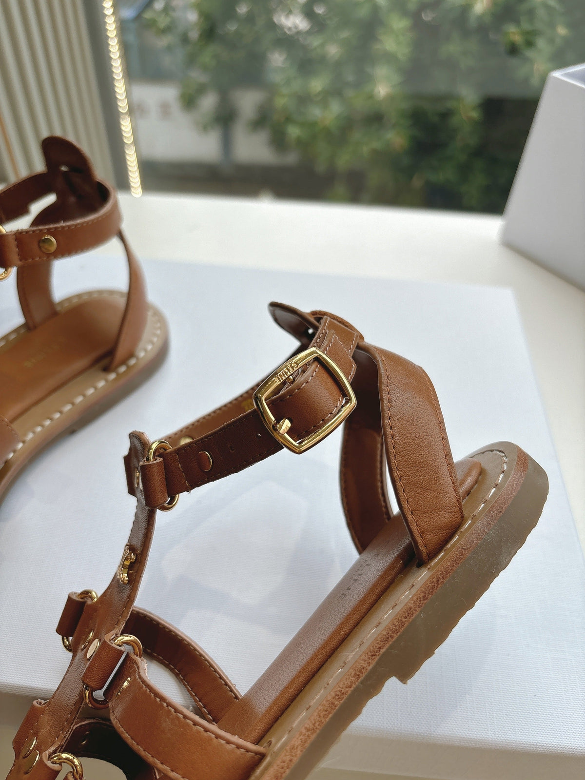 CL Lympia Gladiator Sandal In Tan Calfskin 319899