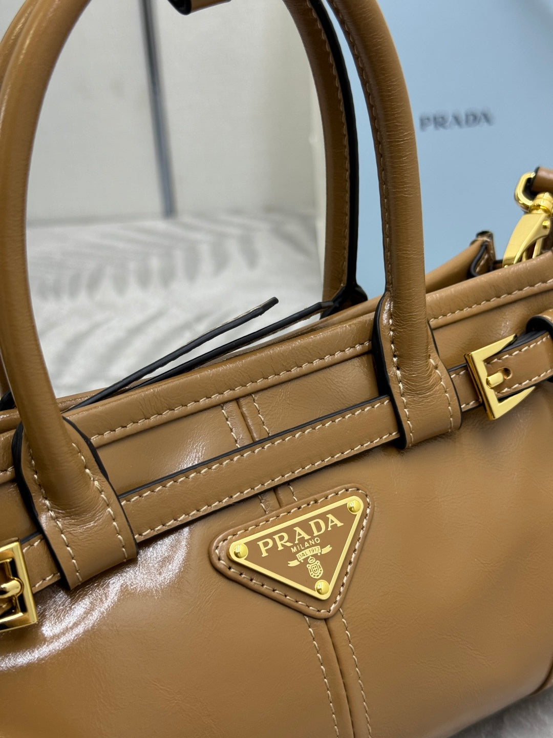 Pra Bonnie Bag 24cm Camel Leather 293958