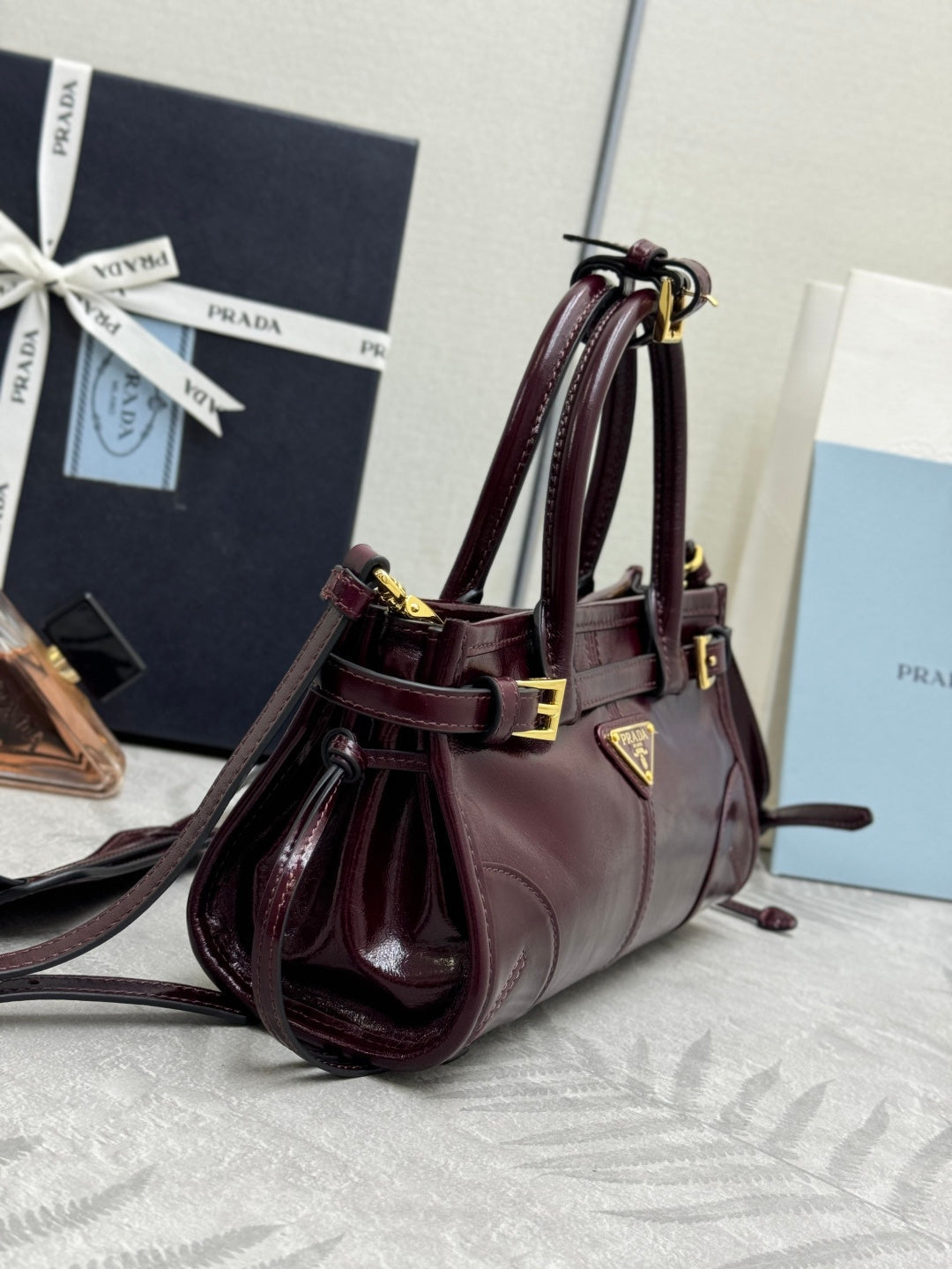 Pra Bonnie Bag 24cm Burgundy Leather 293967