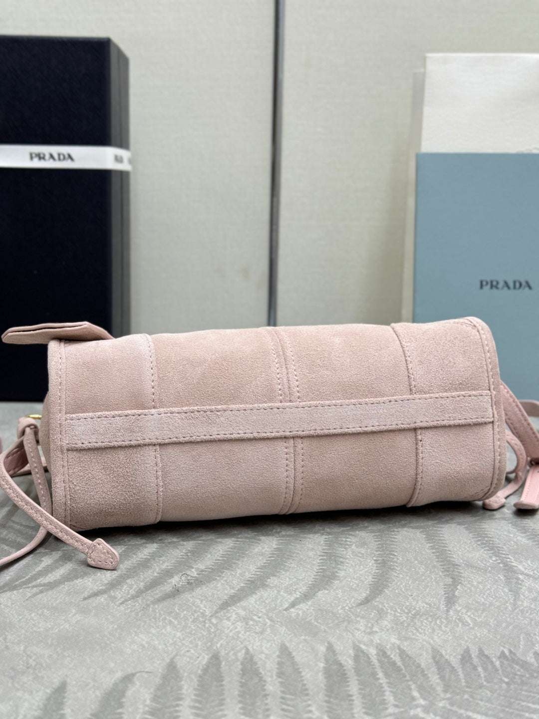 Pra Bonnie Bag 24cm Light Pink Suede Leather 293811