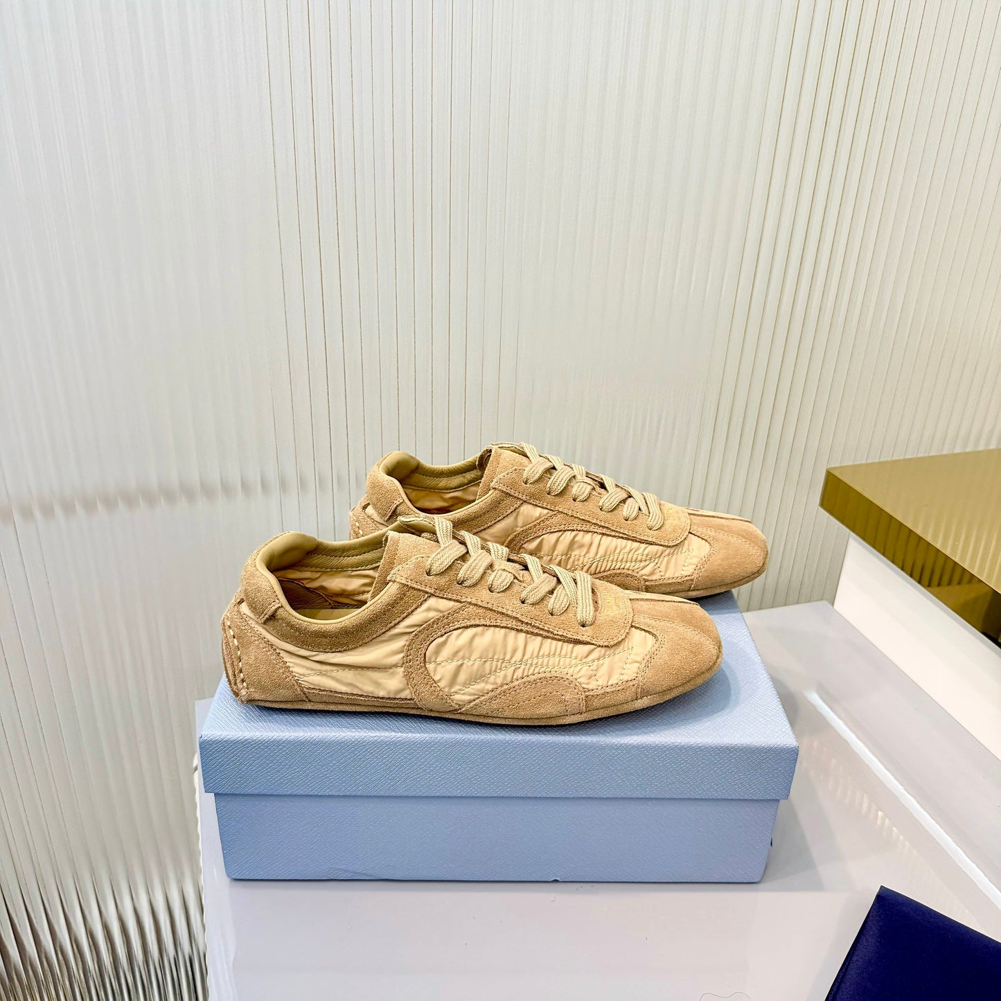 Prada Montecarlo Sneakers Khaki Re Nylon Suede 715028