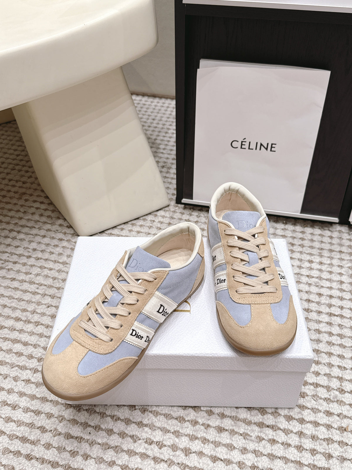 CD Ribbon Sneaker Blue Khaki Suede 930300