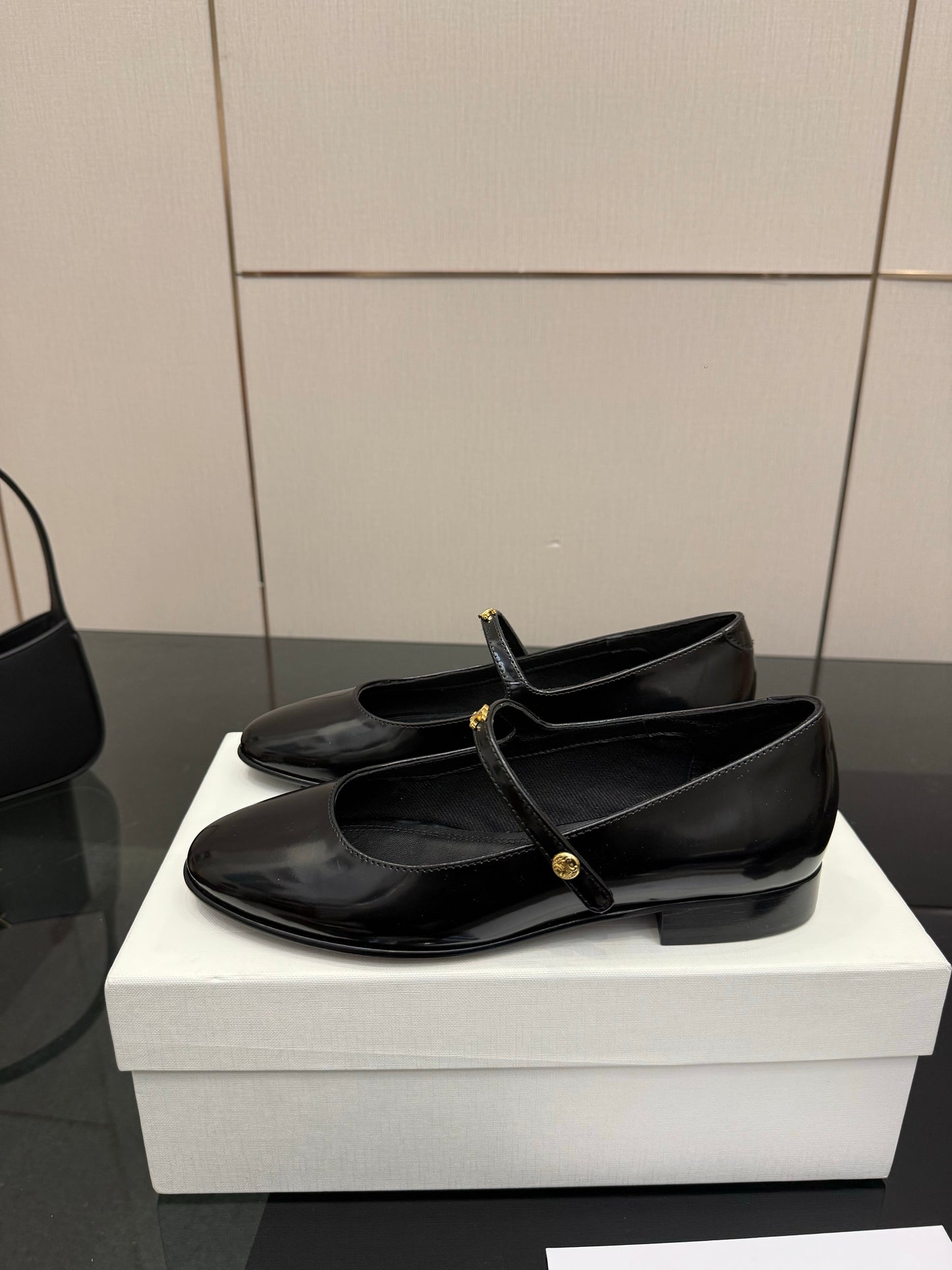 Celine City Mary-Jane Black Lambskin 725641