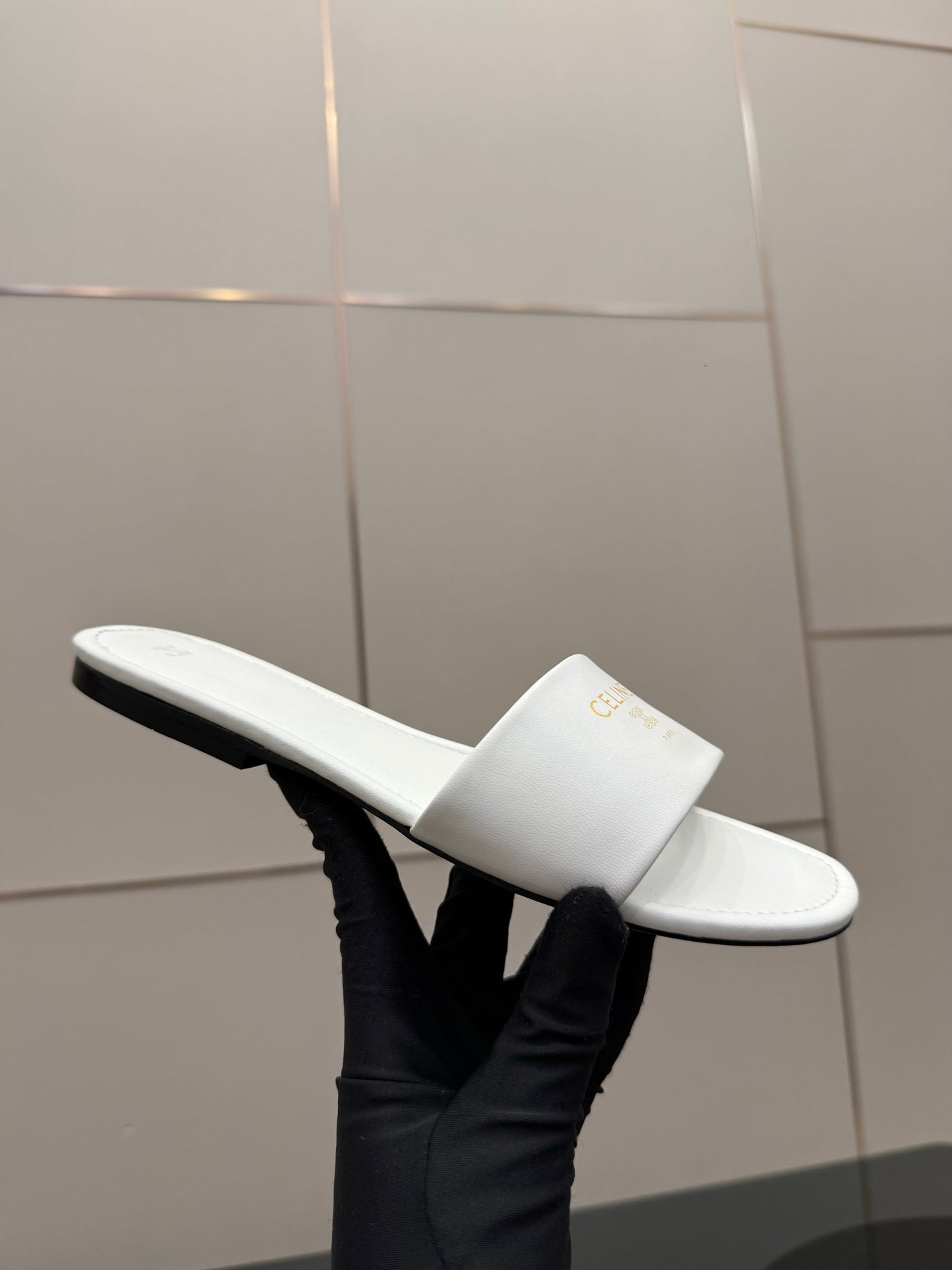 Celine Coast Mule White Calfskin 725653