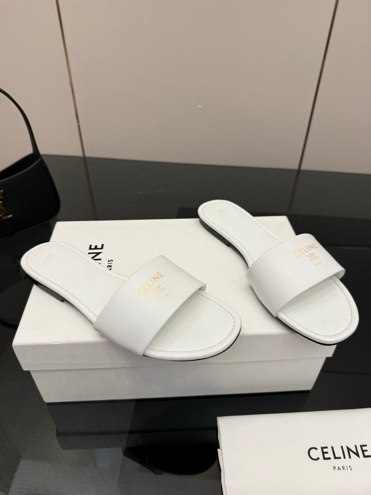 Celine Coast Mule White Calfskin 725653