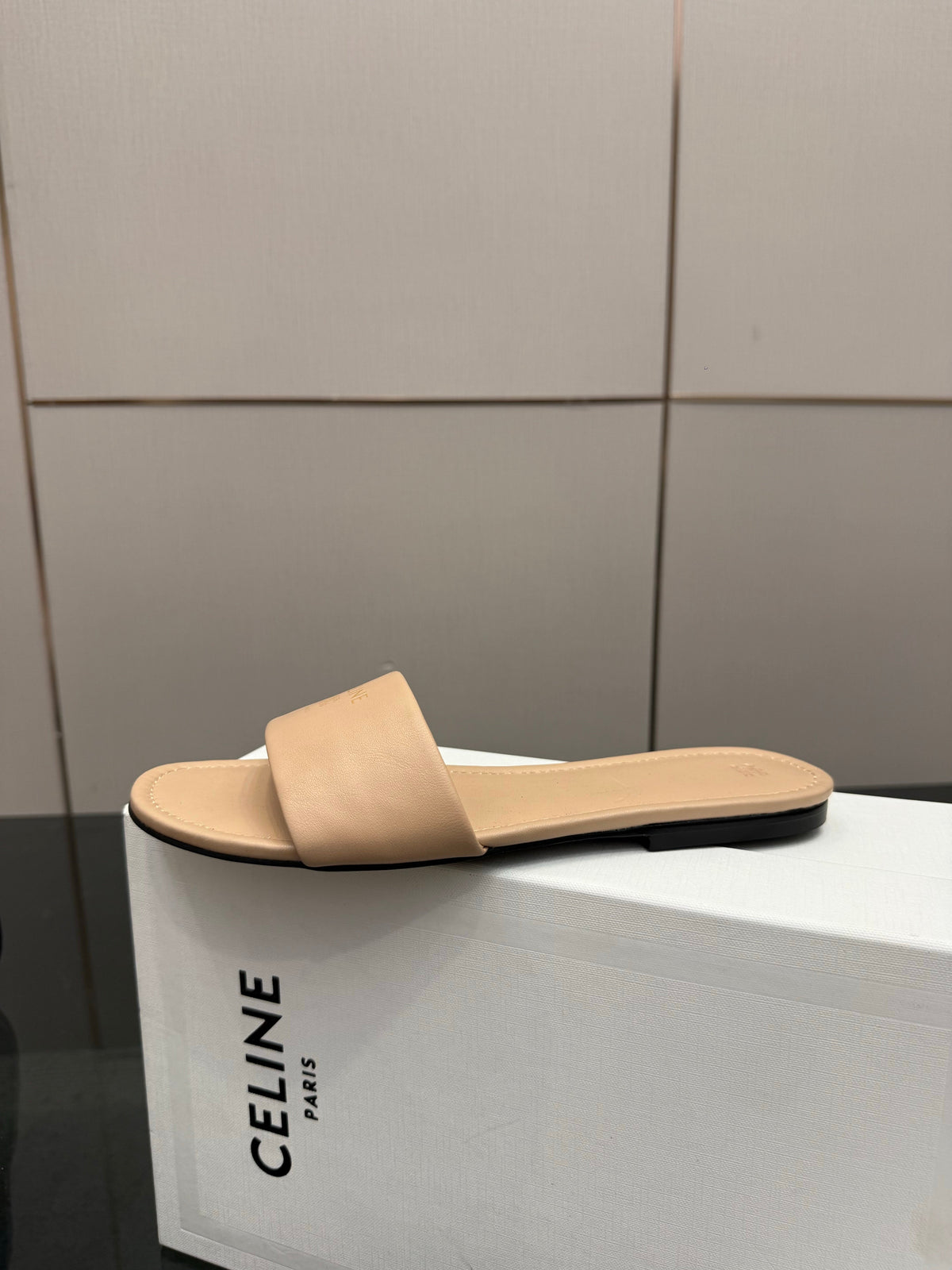 Celine Coast Mule Beige Calfskin 725656