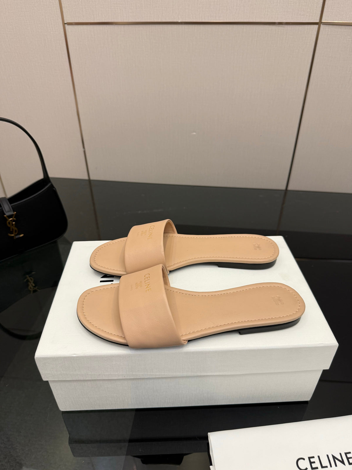 Celine Coast Mule Beige Calfskin 725656