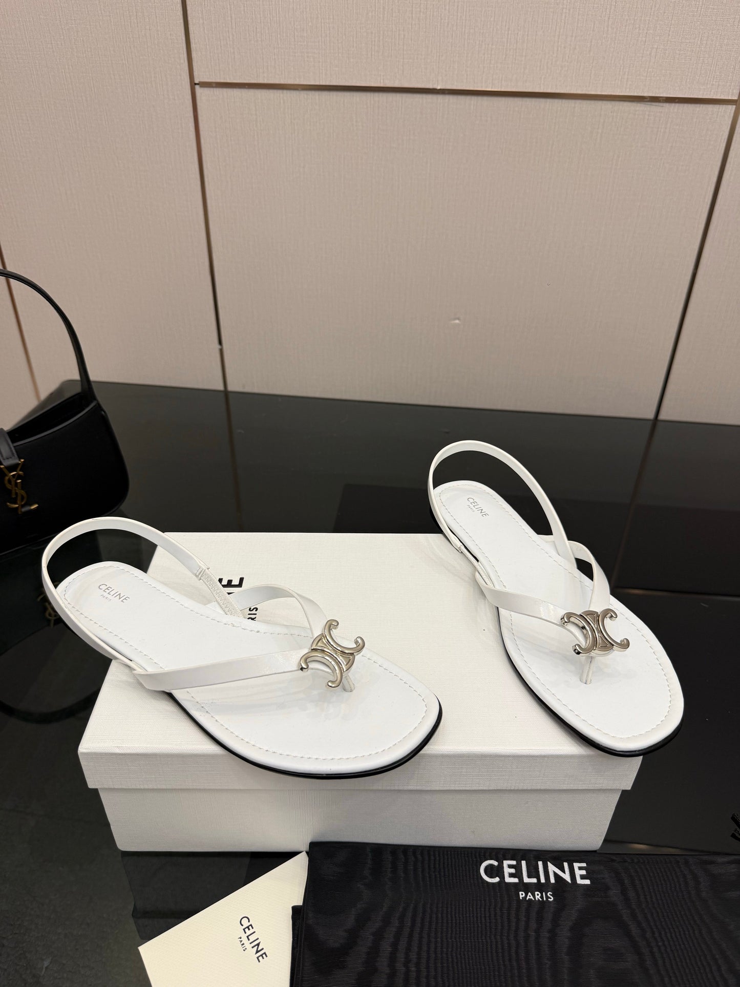 Celine Biki Sandal White Calfskin 725673
