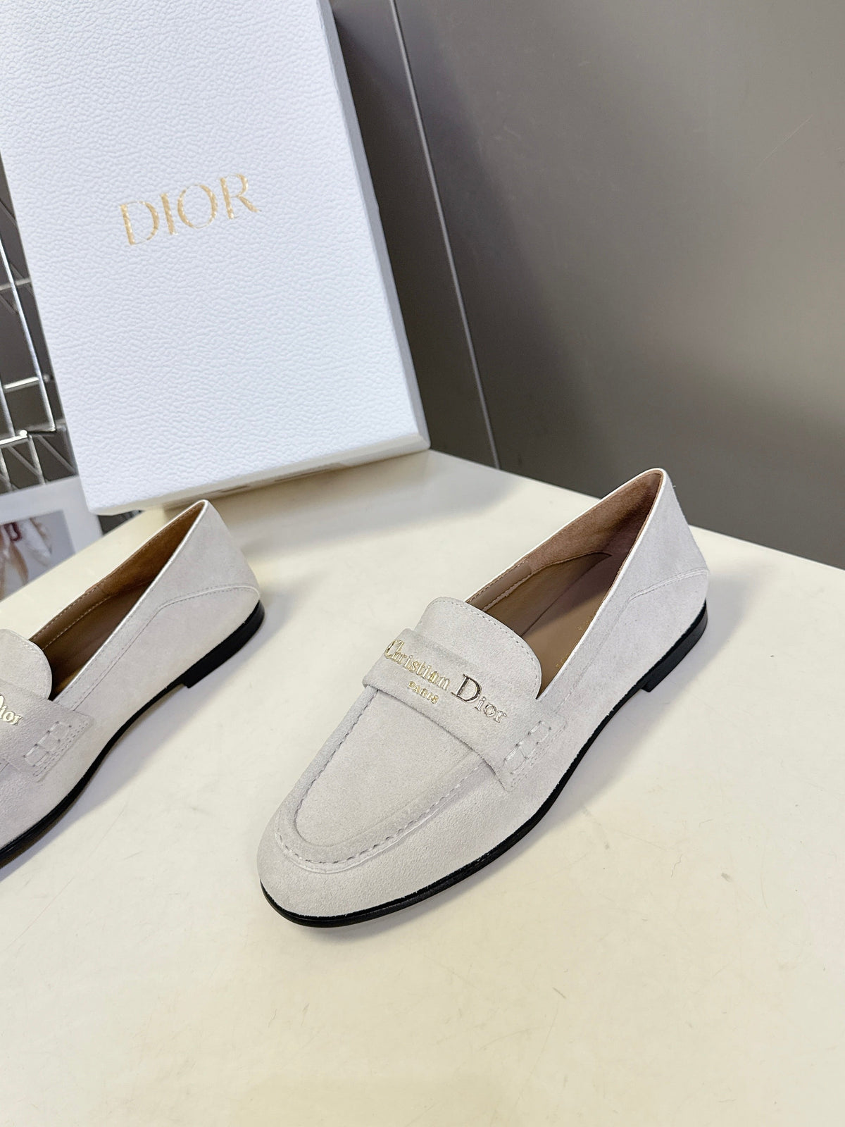 CD  Boy Loafer Rope 5m Light Grayish  Suede Calfskin  492540