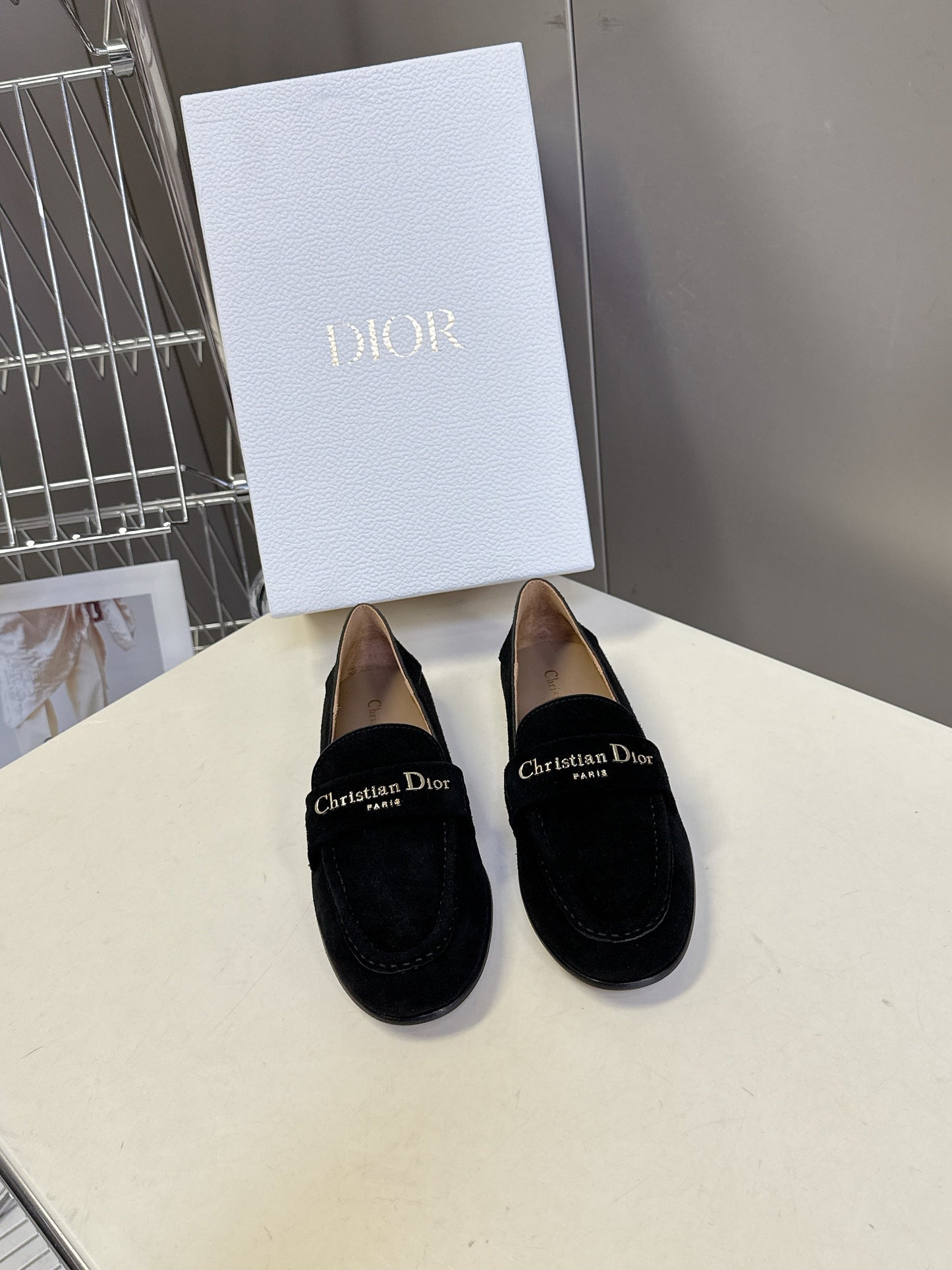 CD  Boy Loafer Rope 5m Black Suede Calfskin  492541