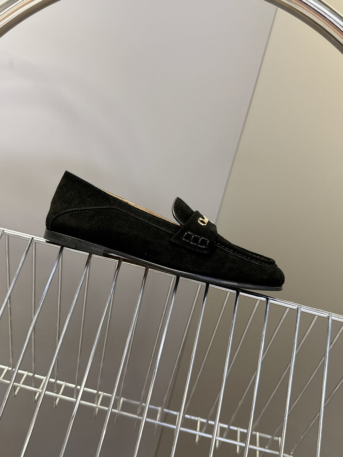 CD  Boy Loafer Rope 5m Black Suede Calfskin  492541