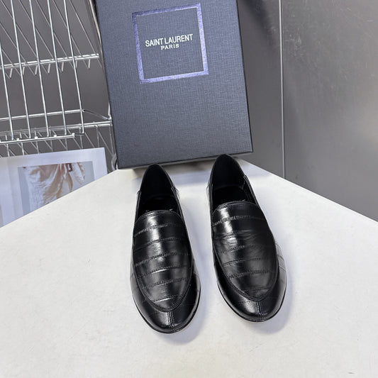 YSL 26s Loafer Black Embossed Leather 635587