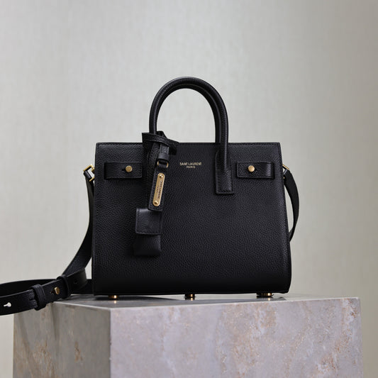 YSL Sac De Jour Nano 22cm Black Grain Cowhide GHW