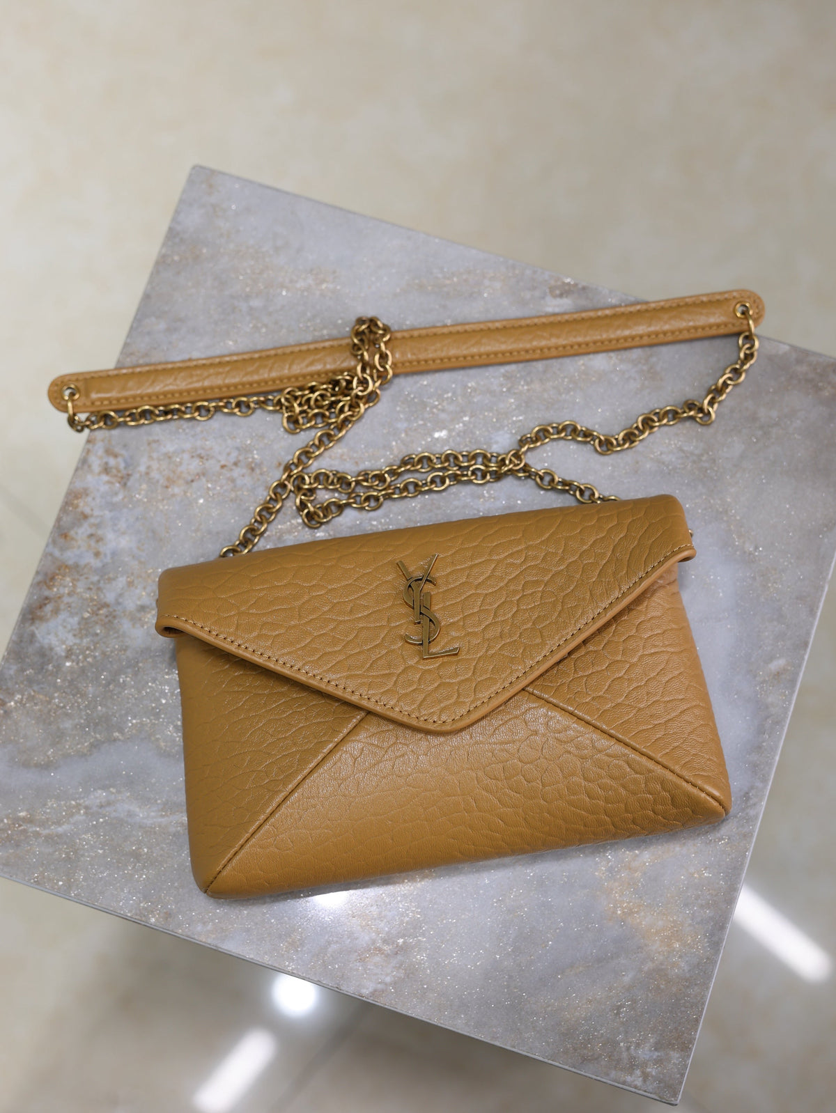 Prada Calypso Bag 19cm Light Brown Elephant Leather