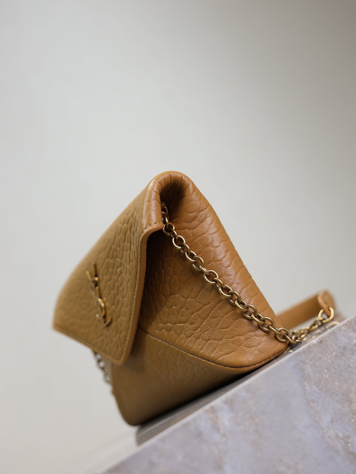 Prada Calypso Bag 19cm Light Brown Elephant Leather