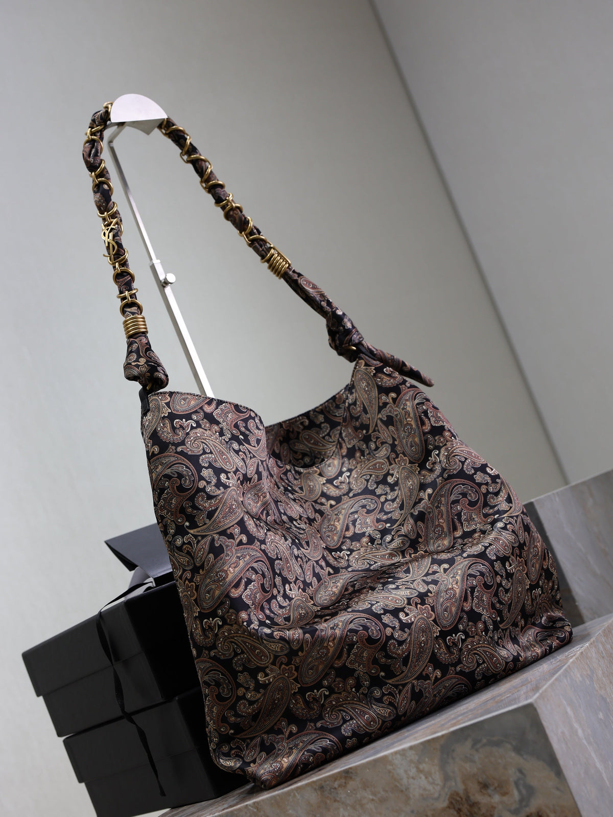 Prada AMALIA Tote Bag 40cm Jacquard Frabic GHW