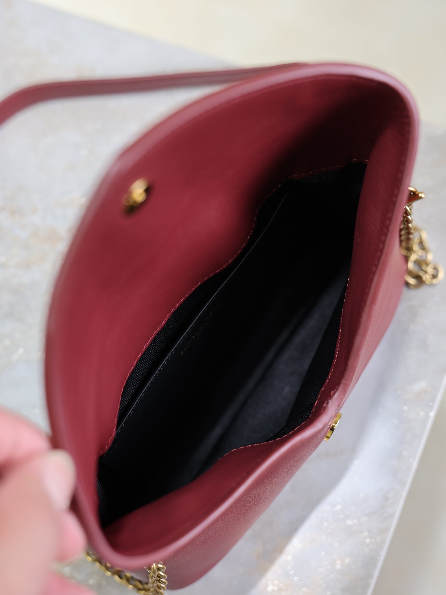 Prada Calypso Bag 19cm Burgundy Sheepskin Leather