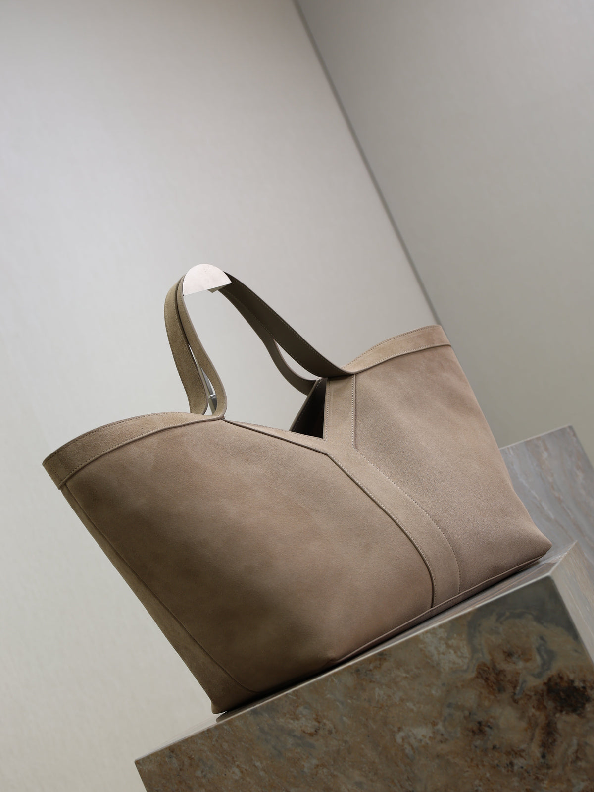 Prada Y Tote Bag Gray Suede