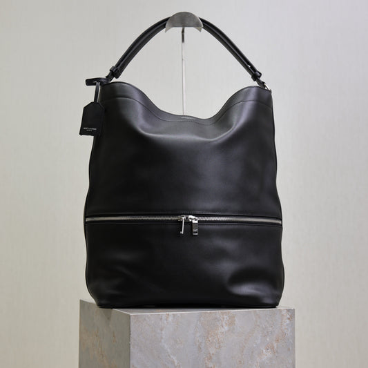 YSL Tag Hobo 31cm Black Cowhide
