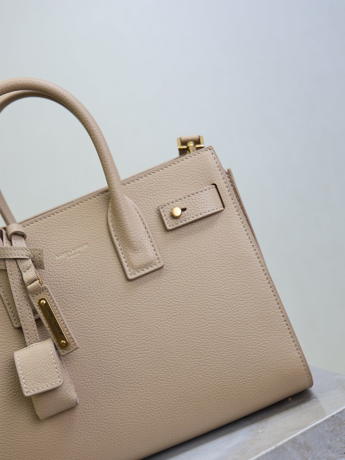 YSL Sac De Jour Nano 26cm Beige  Grain Cowhide GHW