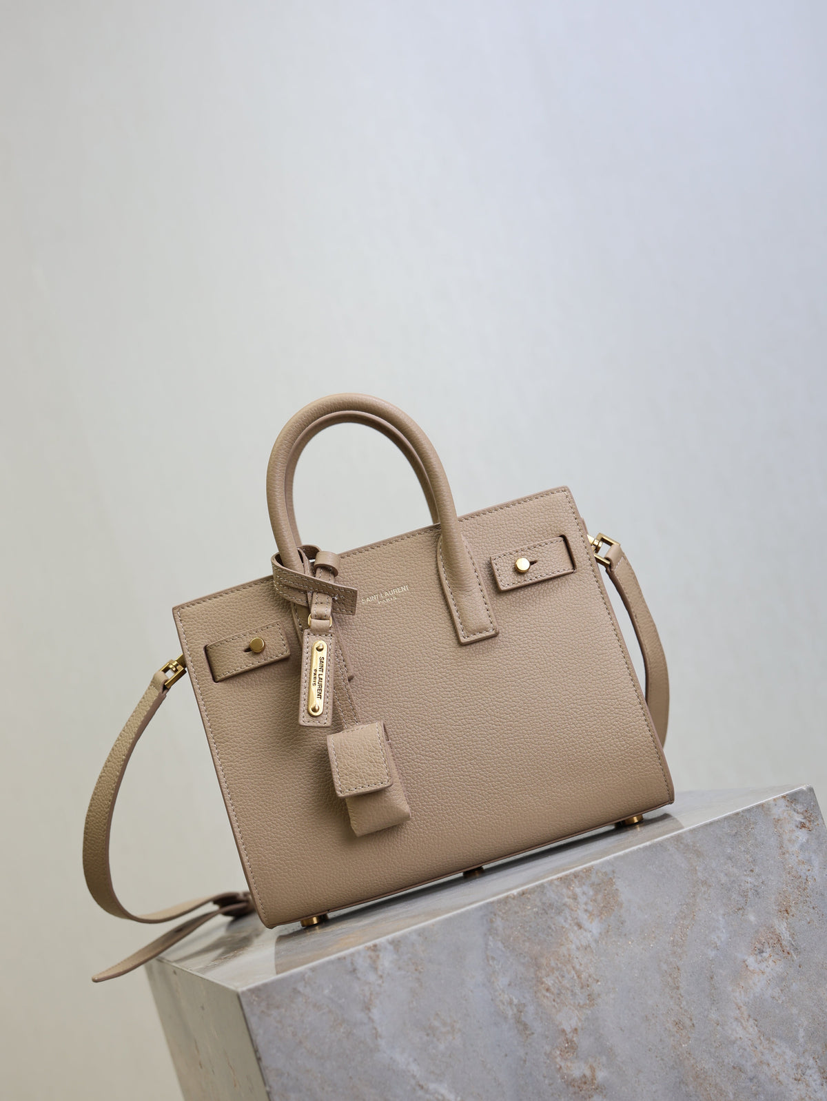 YSL Sac De Jour Nano 22cm Beige Grain Cowhide GHW