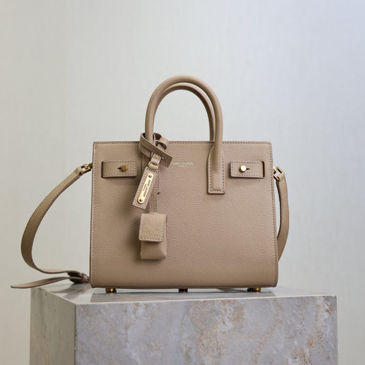 YSL Sac De Jour Nano 22cm Beige Grain Cowhide GHW