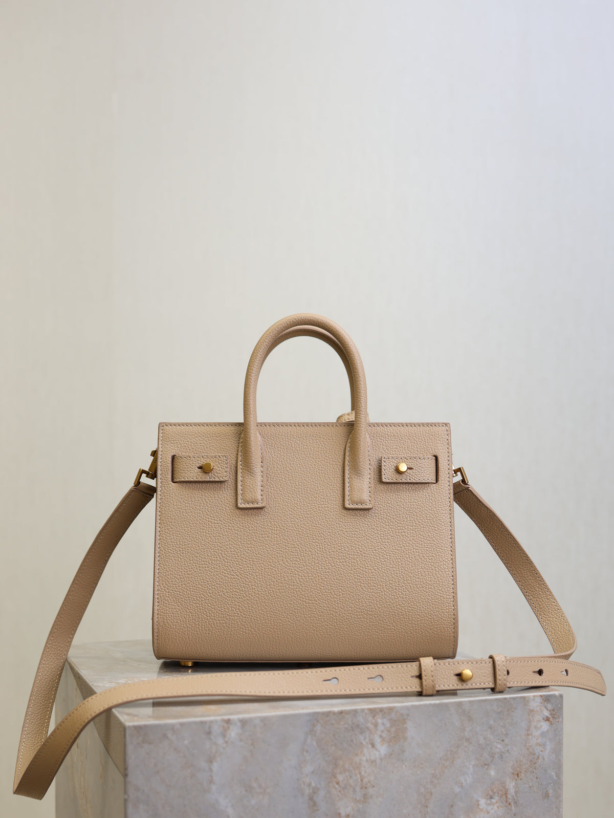 YSL Sac De Jour Nano 22cm Beige Grain Cowhide GHW