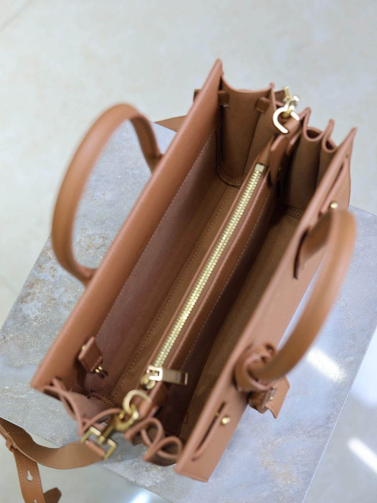 YSL Sac De Jour Nano 26cm Brown Grain Cowhide GHW