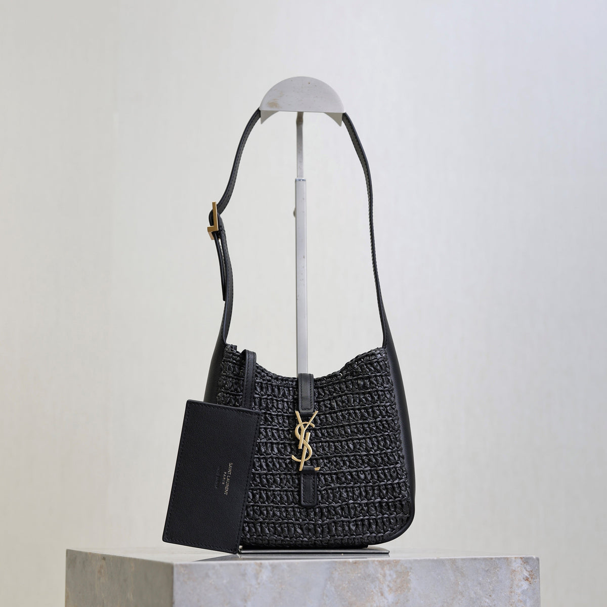 Prada LE 5A7 Mini 15cm Black Raffia Leather GHW
