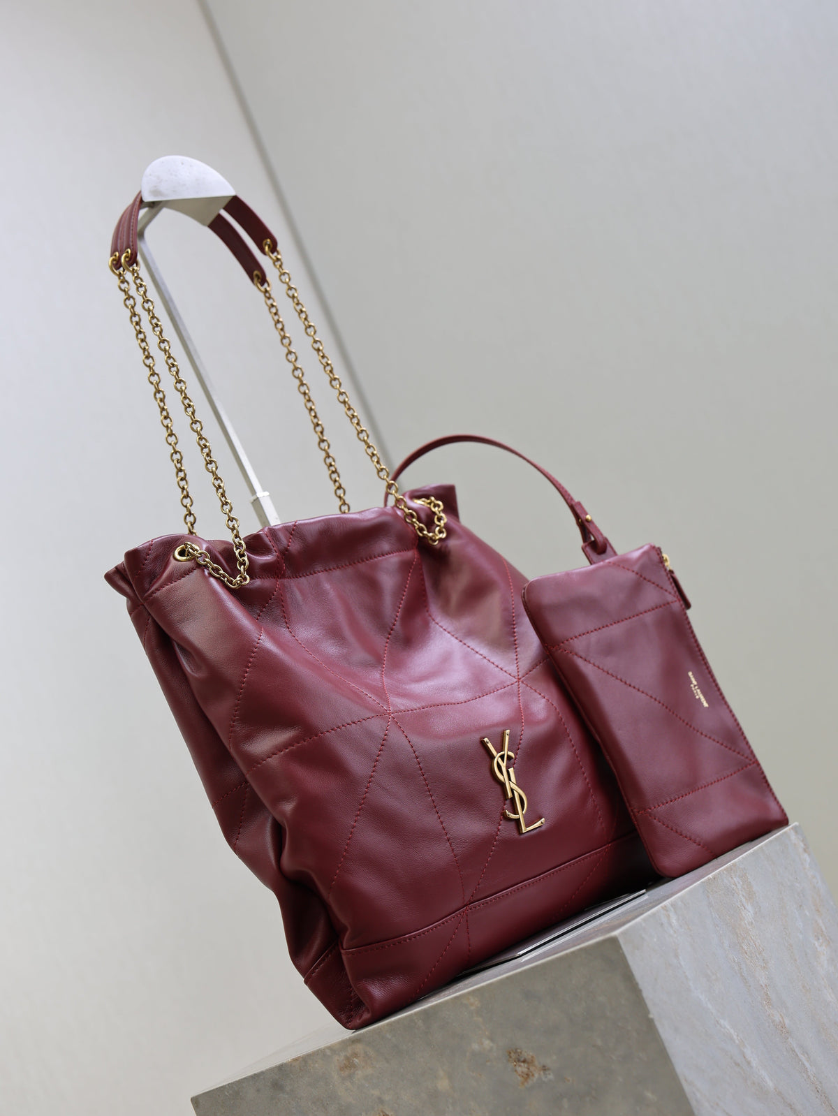 YSL Jamie Shopping Burgundy Lambskin