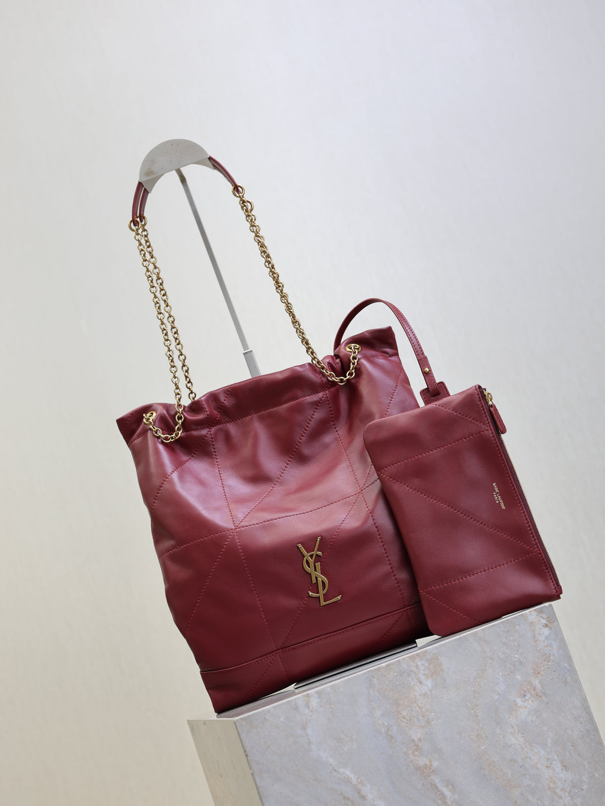 YSL Jamie Shopping Burgundy Lambskin