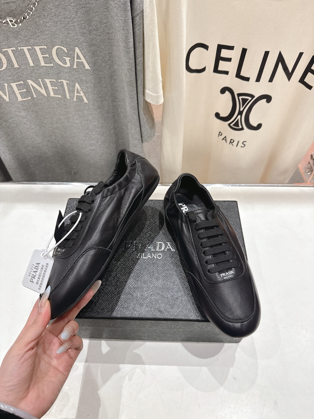 Prada 25s Sneakers black sheepskin 535496
