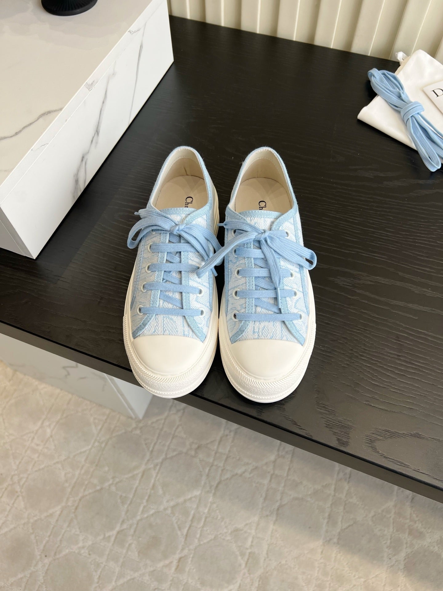 CD Dioriviera Walk'n'Dior Sneaker Blue White Cotton 851246