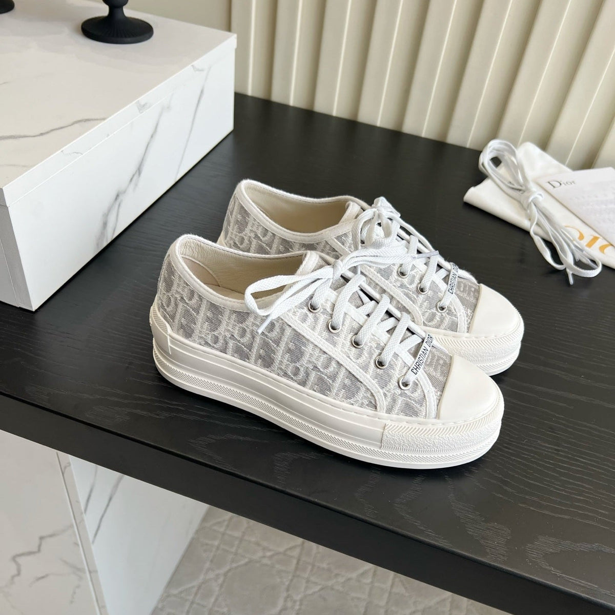 CD Dioriviera Walk'n'Dior Sneaker Grey White Cotton 851247