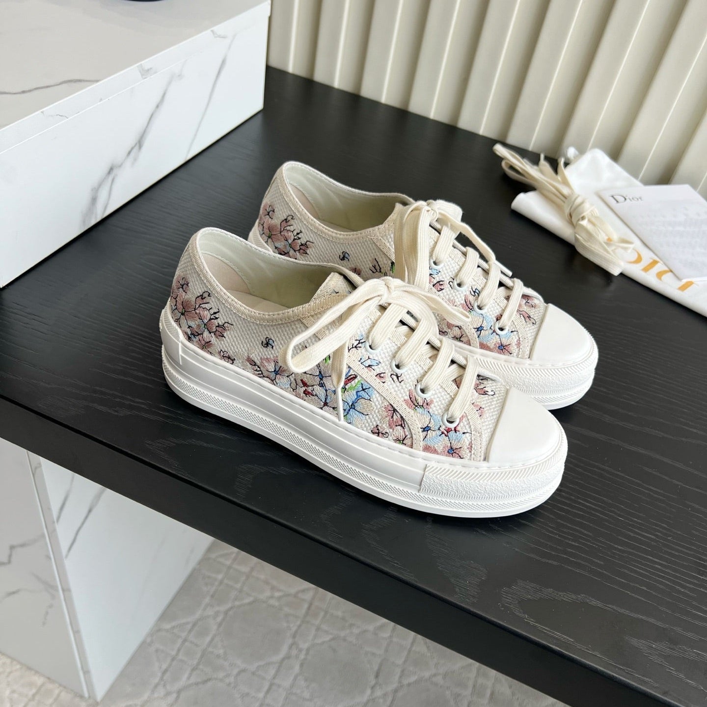 CD Dioriviera Walk'n'Dior Sneaker Cream Cotton 851251