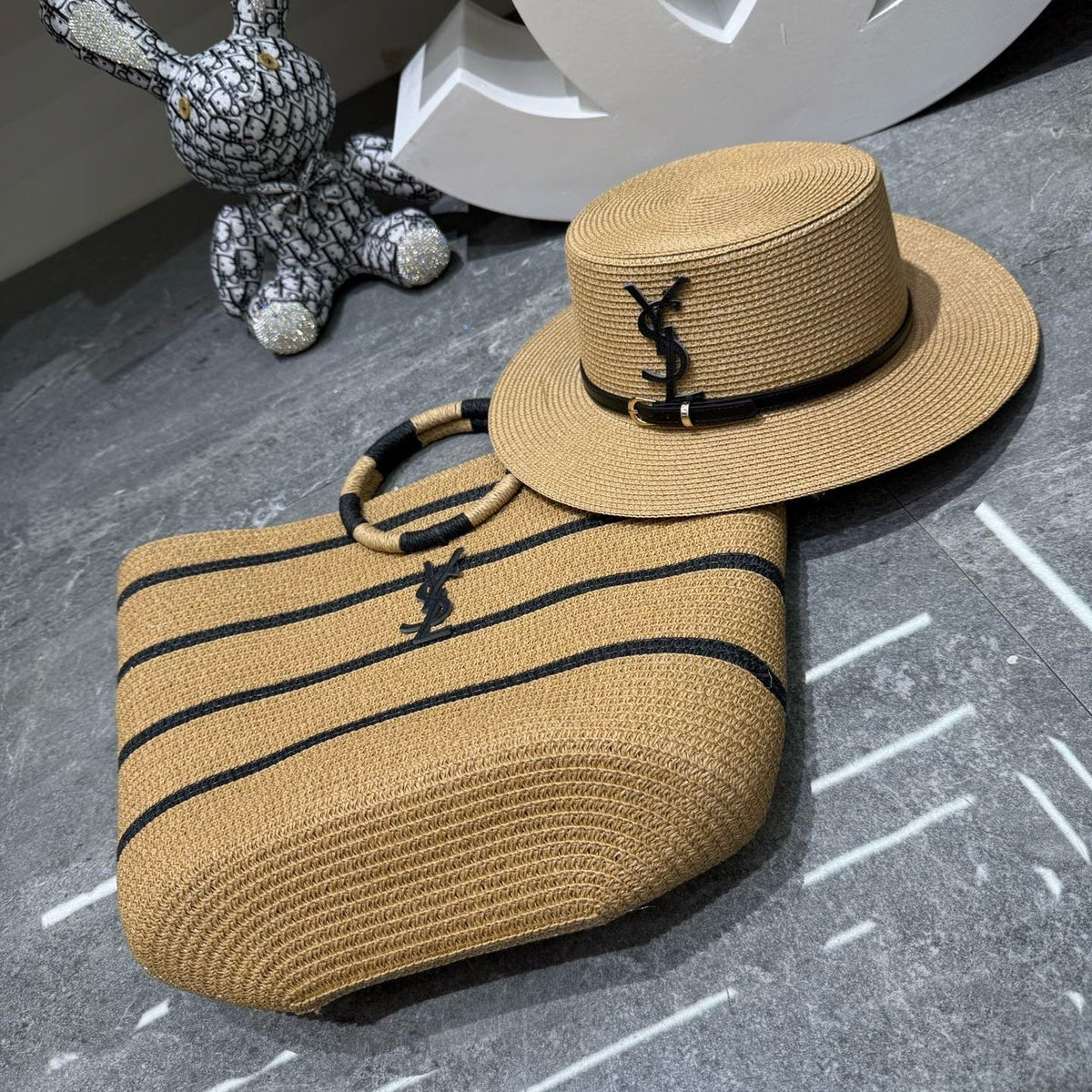 YSL Tote Bag & Hat Set Plant Grass 209747