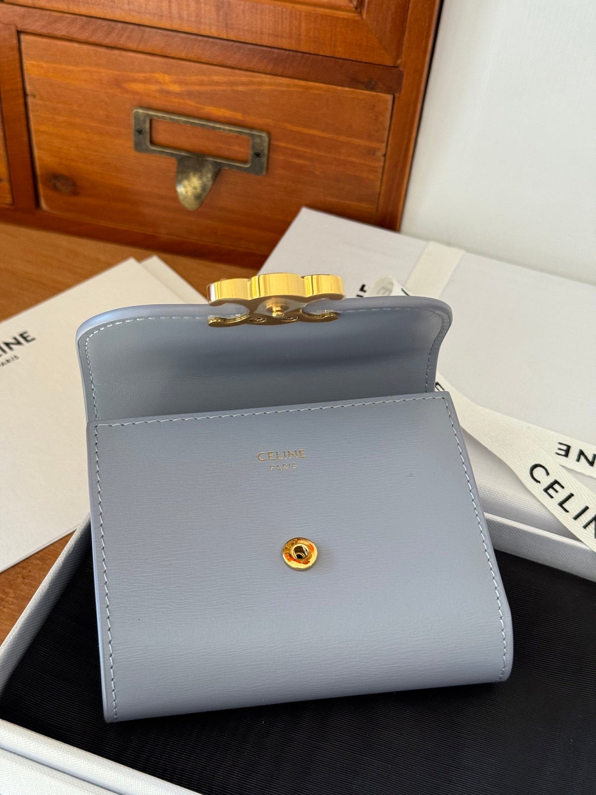 TRIOMPHE 10 CALFSKIN WALLET GLACIER