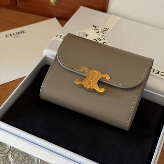TRIOMPHE 10 CALFSKIN WALLET MODERN TAUPE