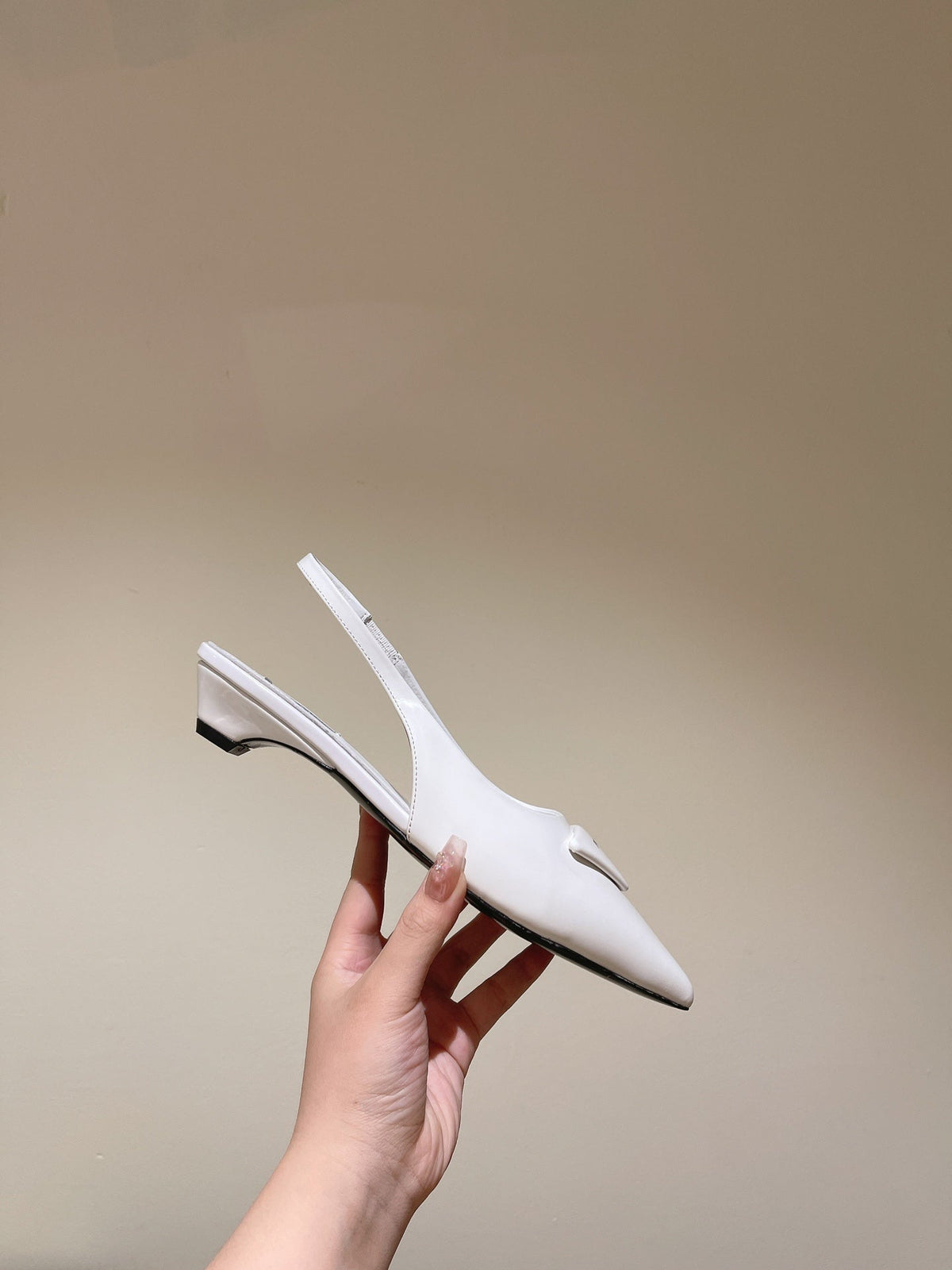 PRA 24ss Sling Back 30mm White Patent Leather 449686