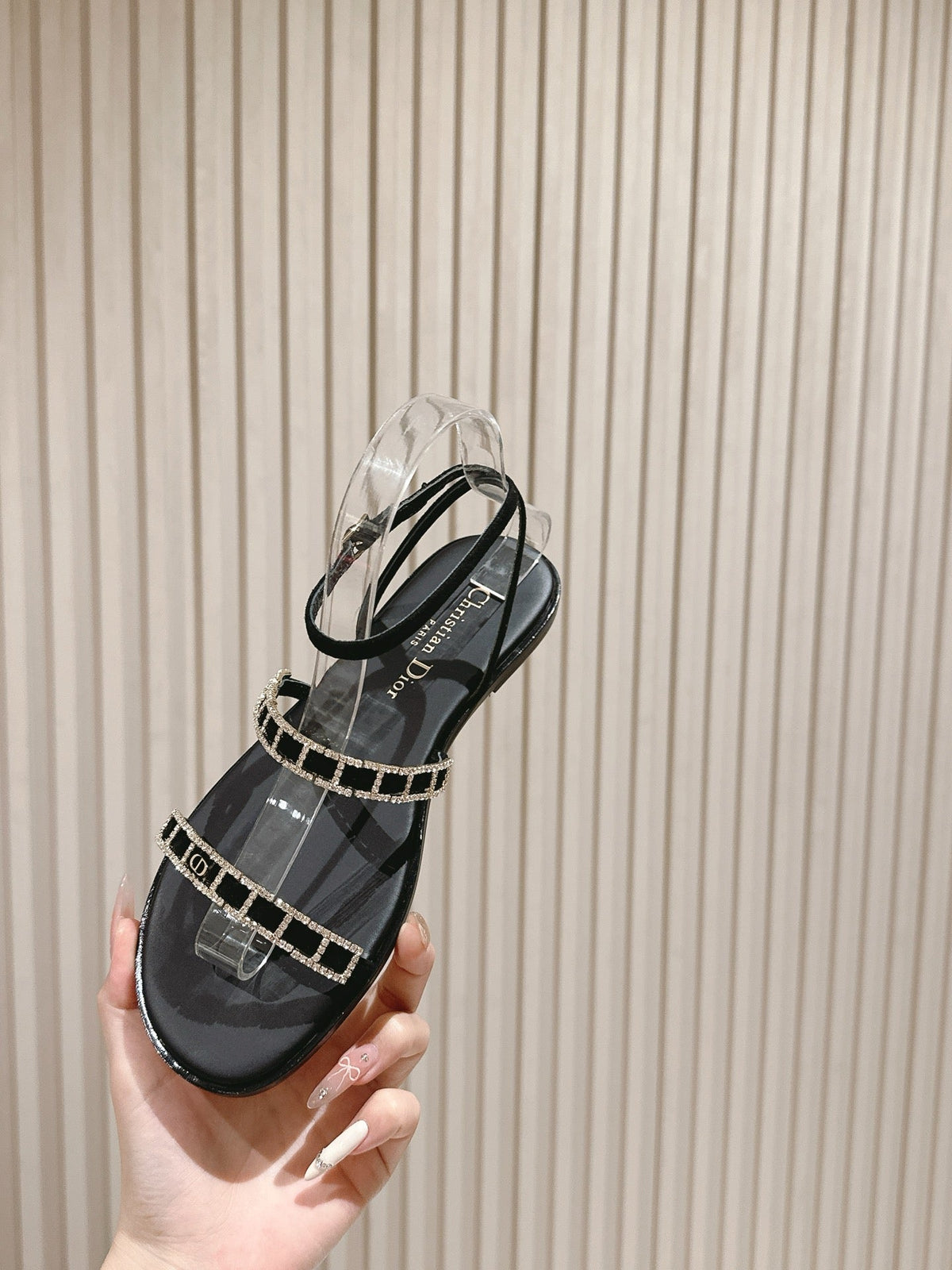 CD Diorissime Sandal Black Lambskin  483070