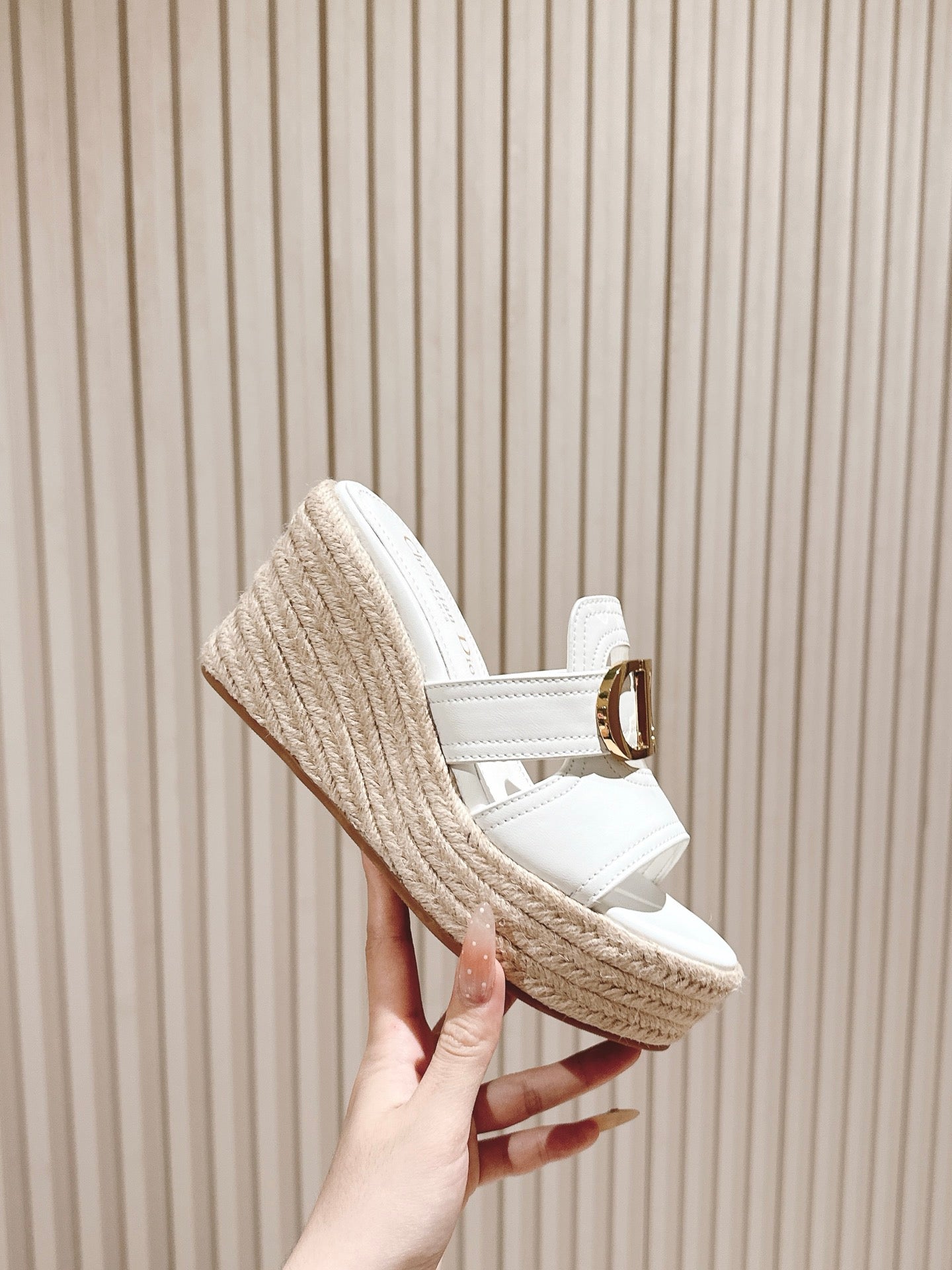 CD 30 Montaigne Wedge Slide 85mm  Lambskin 483076
