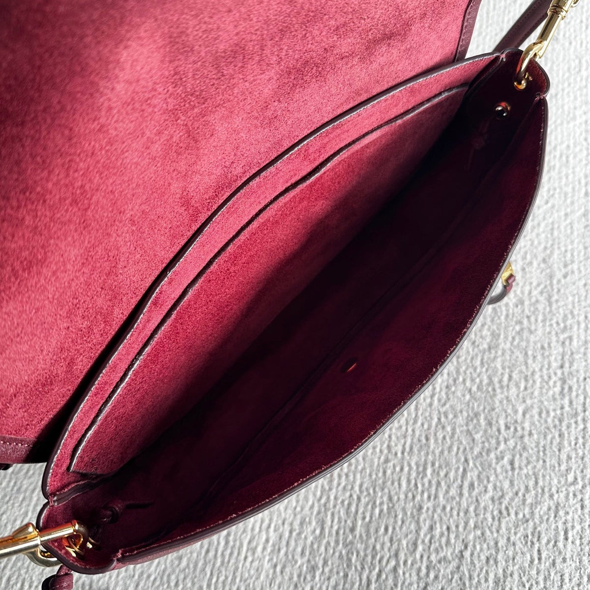 Celine Halfmoon Triomphe Small Bag 25cm Burgundy Lambskin