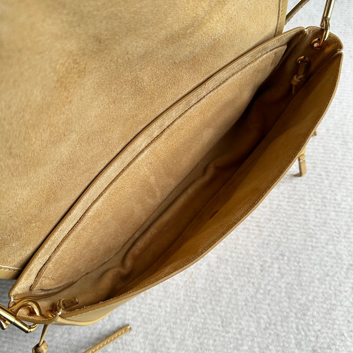 Celine Halfmoon Triomphe Small Bag 25cm Beige Lambskin