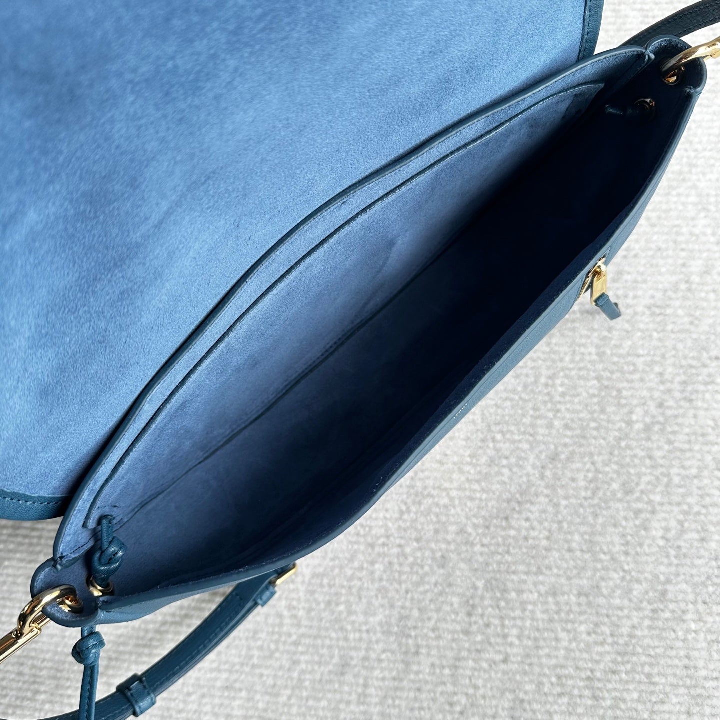 Celine Halfmoon Triomphe Small Bag 25cm Teal Green Lambskin