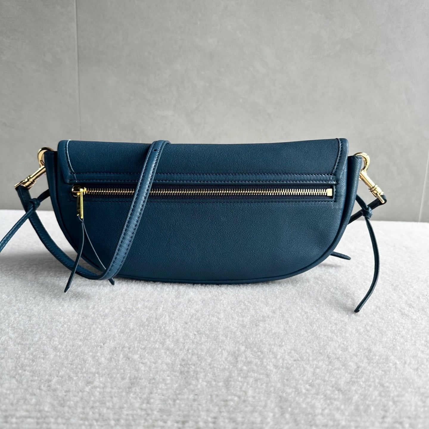 Celine Halfmoon Triomphe Small Bag 25cm Teal Green Lambskin