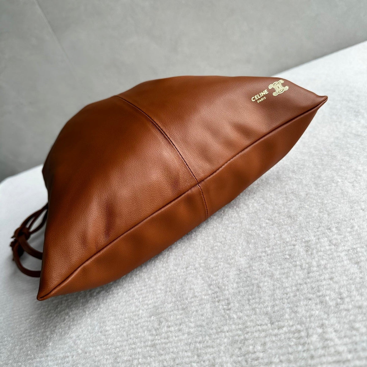 Celine Crystal Pouch Brown Lambskin