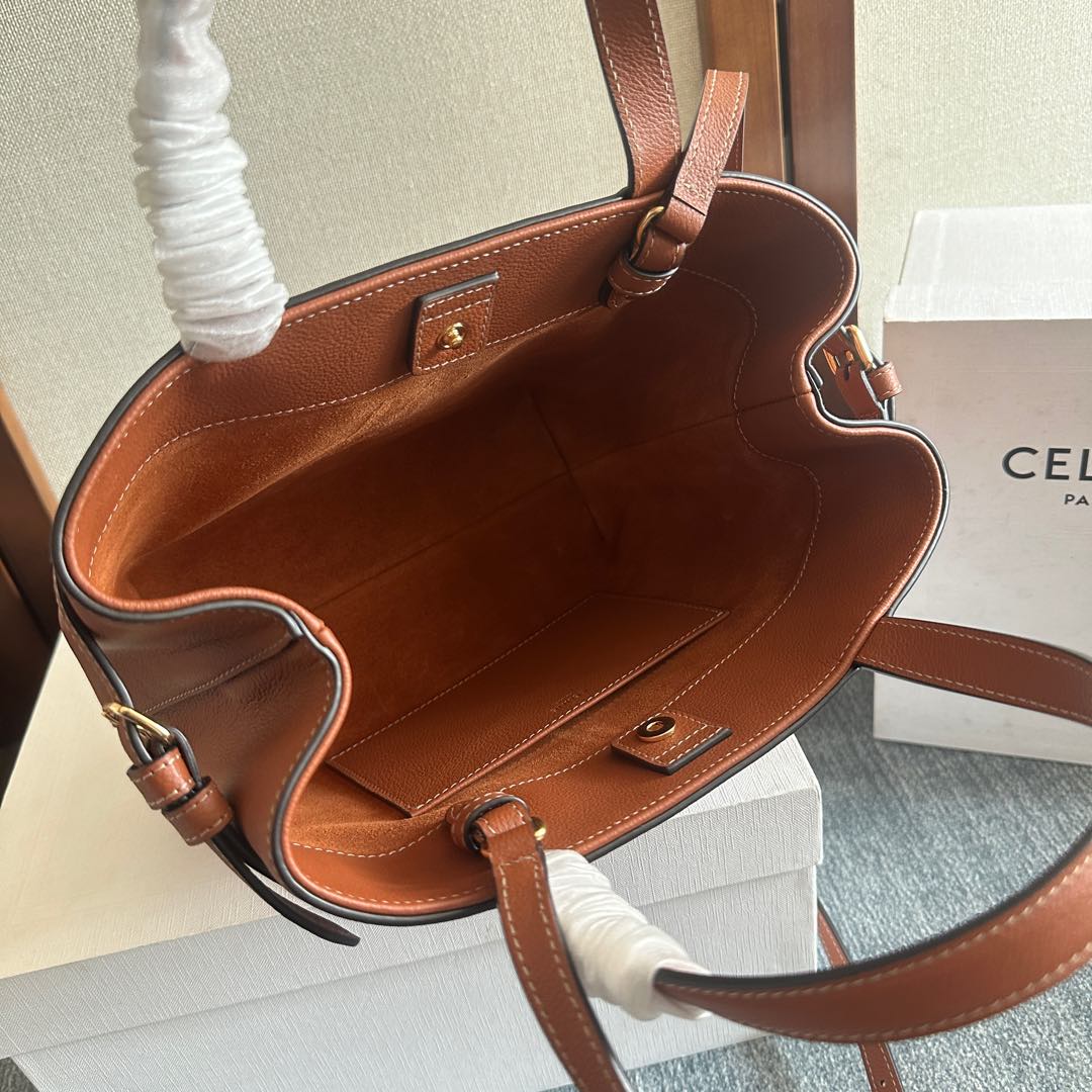 MINI CABAS ANAÏS CUIR TRIOMPHE 20 IN BRONZE ORANGE GRAINED CALFSKIN