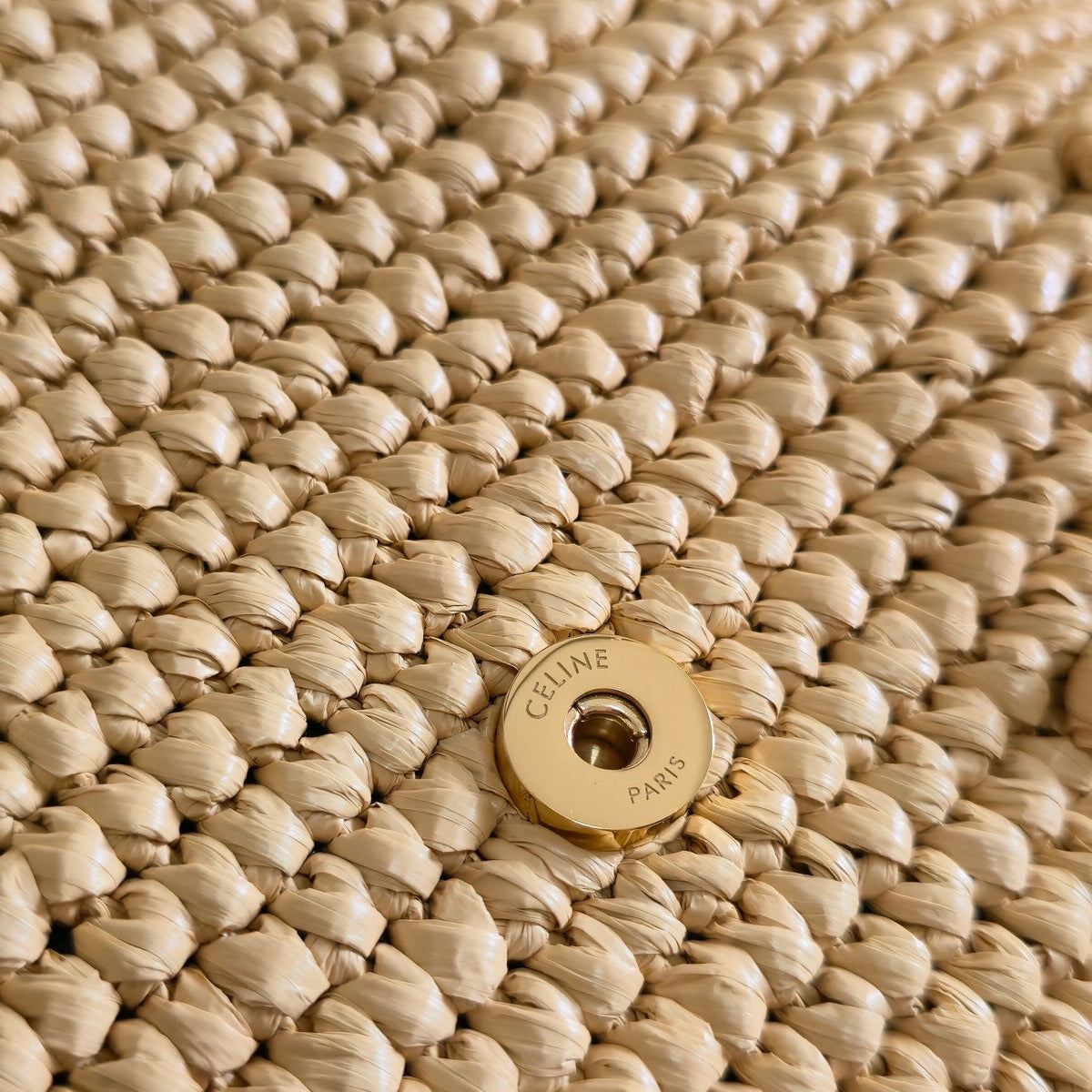 Celine Medium Victoire Bag 25cm Beige Raffia 288855