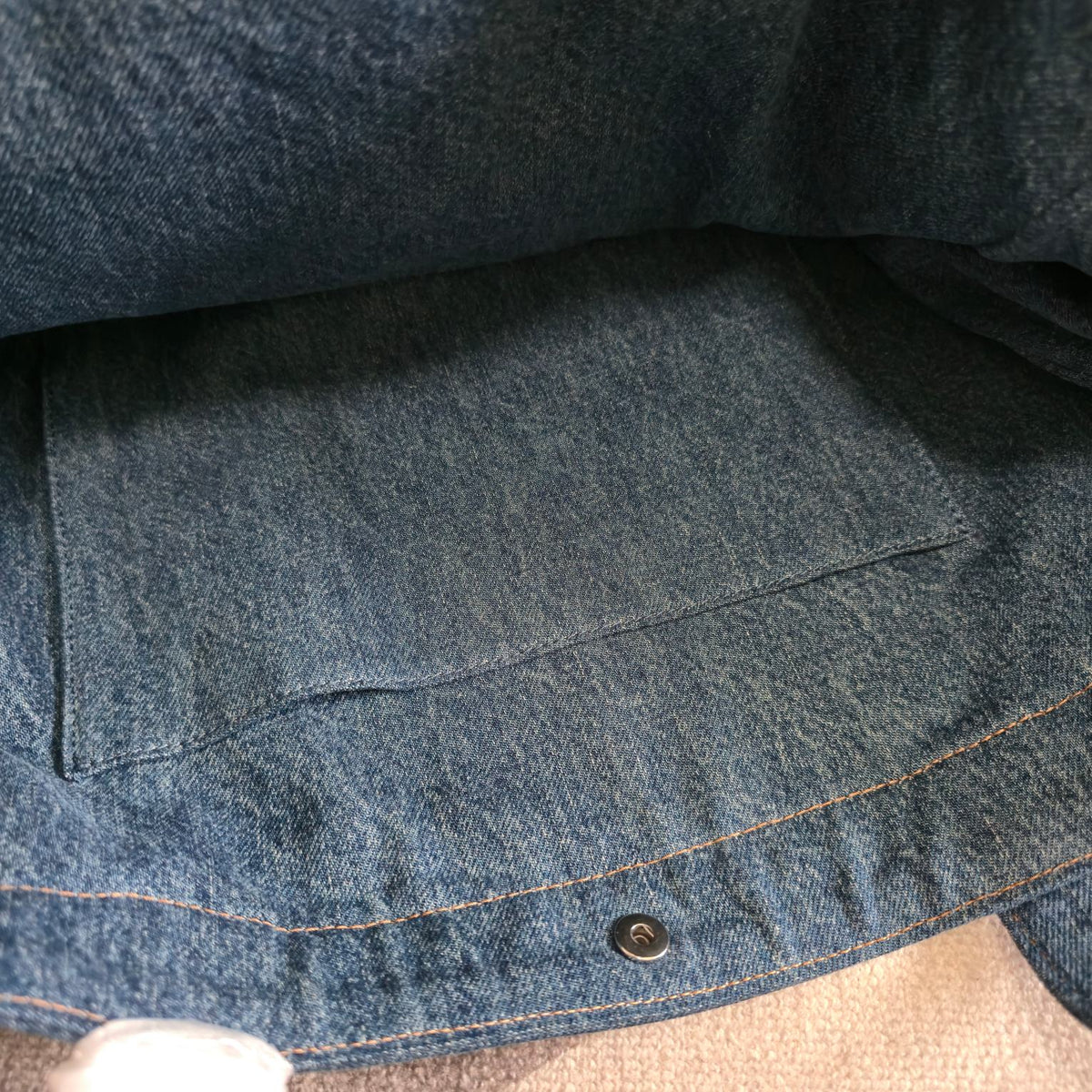 Celine Cabas Horizontal Tote Bag Blue Denim