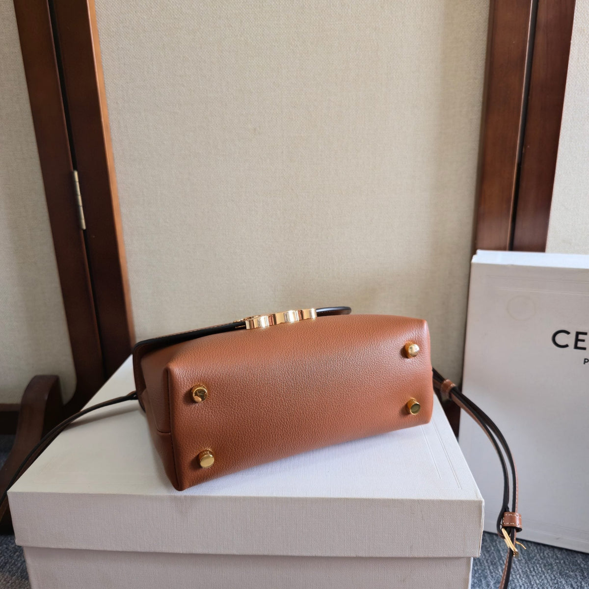 Celine Medium Nino Bag 25.5 Camel Brown Calfskin